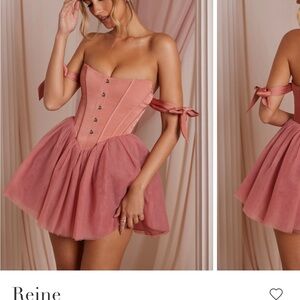 Oh Polly Pink Bustier Babydoll Dress